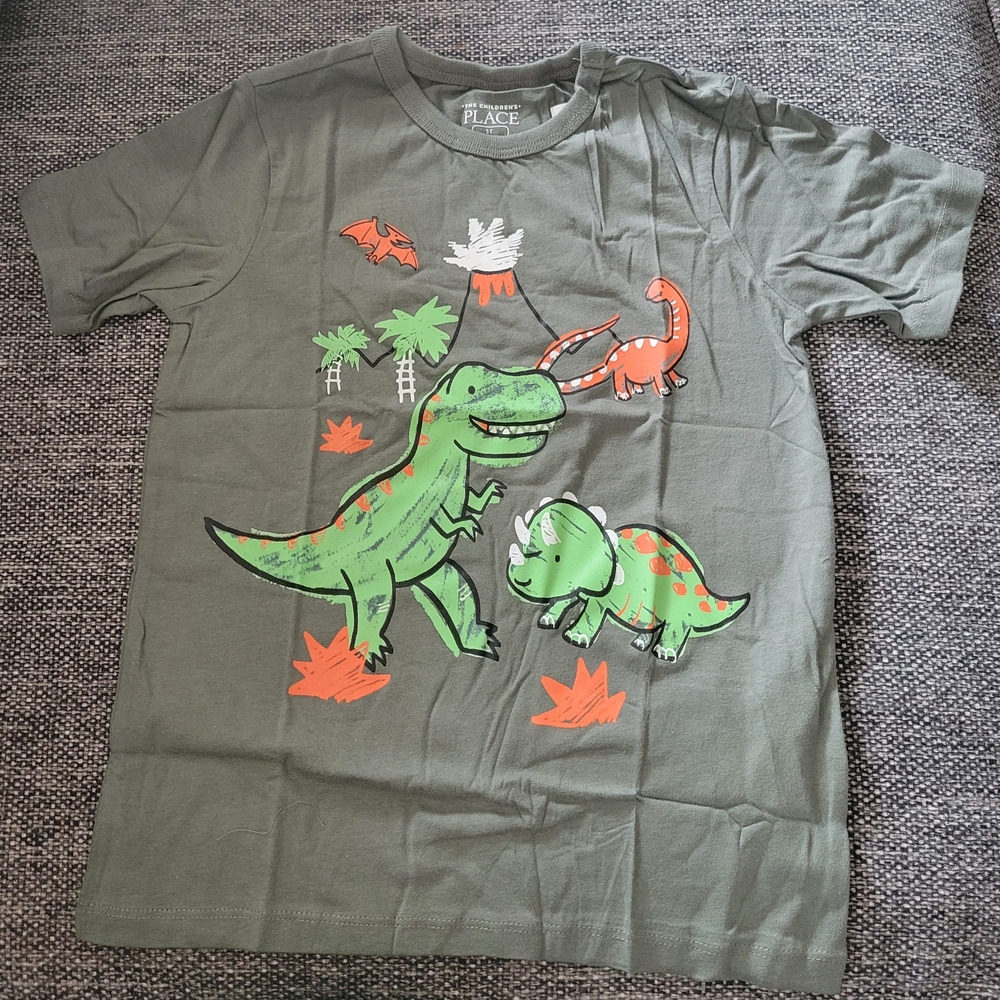 Children's Place Kids Dino Adventure Tee - Olive Green